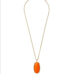Kendra Scott Hot Pink Gold Long Pendant Necklace